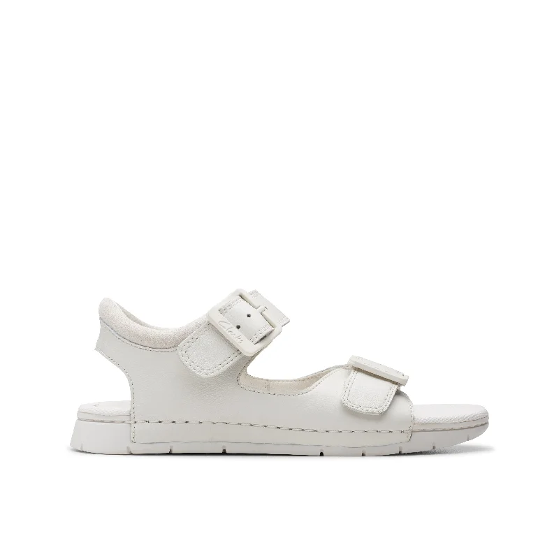 Clarks Baha Beach White Buckle Sandal