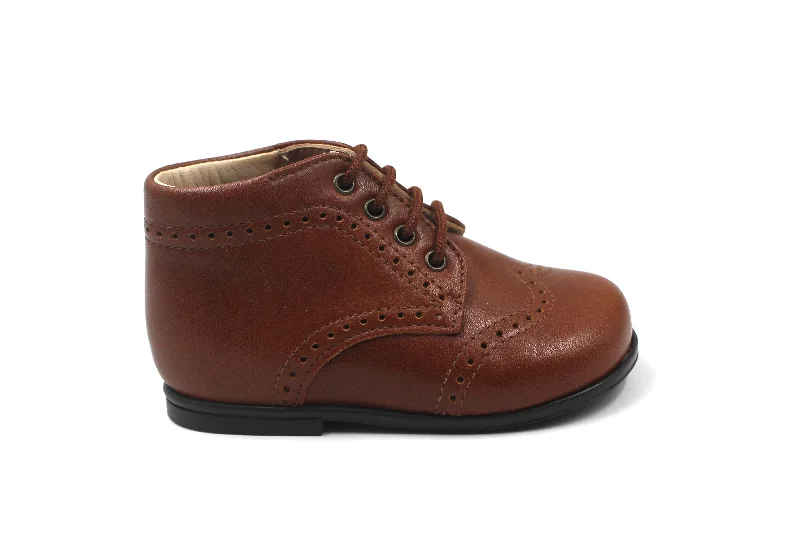 Beberlis Brown Lavi Wingtip Baby Bootie