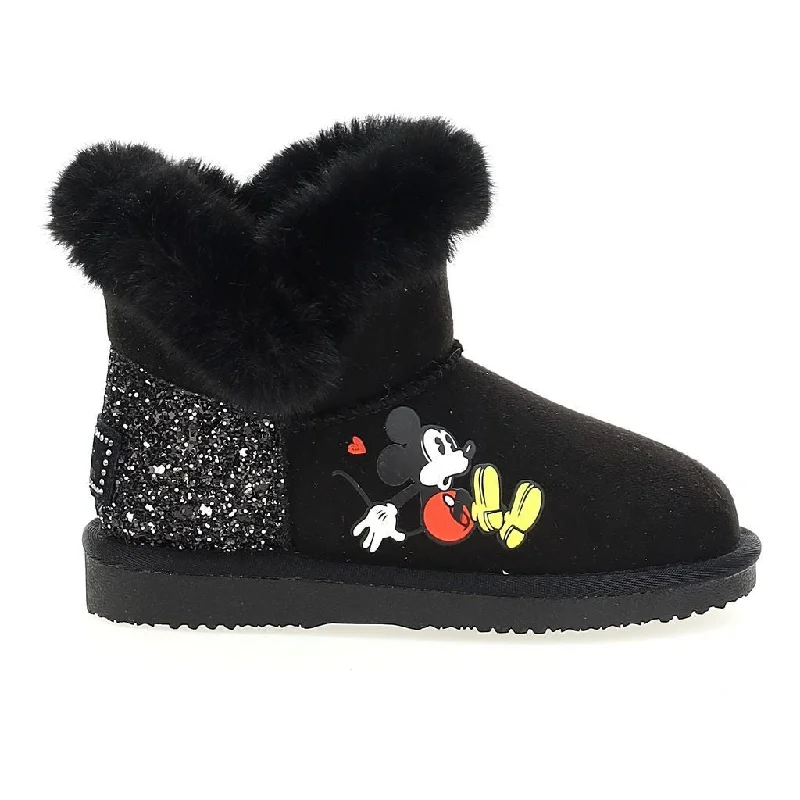 Black Disney Fur Boots