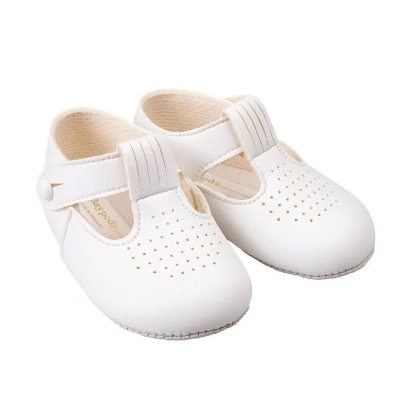 Baypods -  Baby pram shoes, white, B625