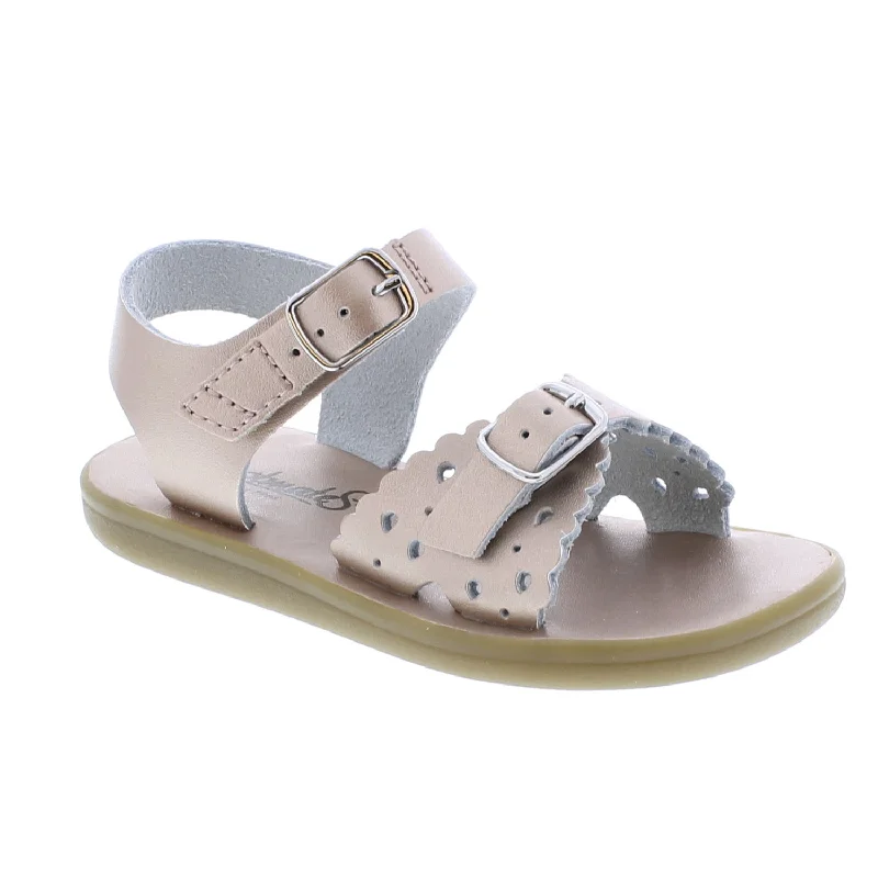 Footmates Eco-Ariel | Rose Gold Microfiber Little Kids Sandals