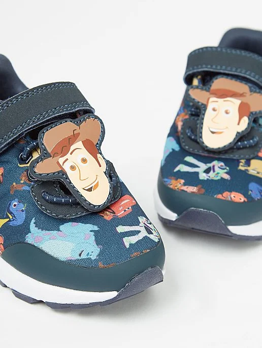 George Boys First Walkers Pixar Print Navy 1 Strap Trainers