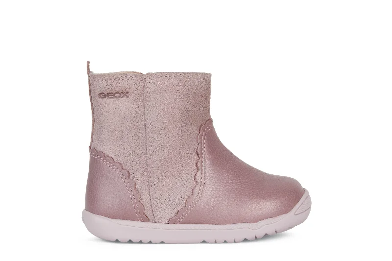 Geox Macchia Girls Dark Rose Metallic Boot