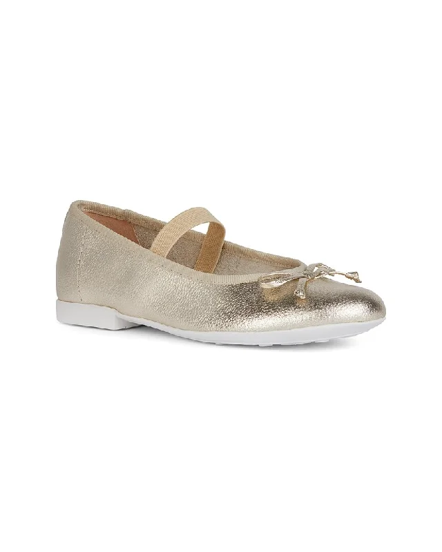 Geox Plie Leather Ballerina Flat