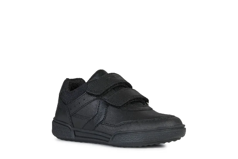 Geox Poseido | Velcro School Shoes | Black