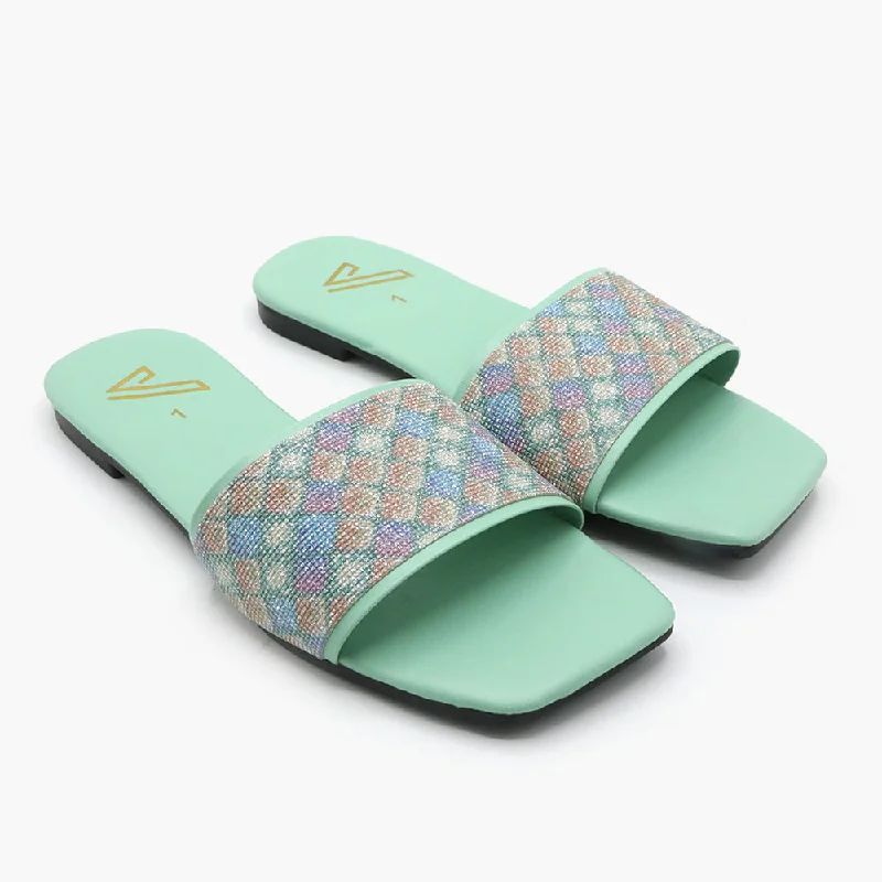 Girls Slipper - Green