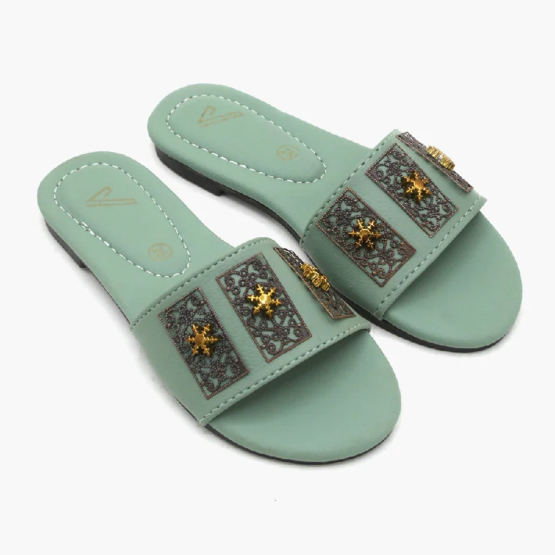 Girls Slipper - Green