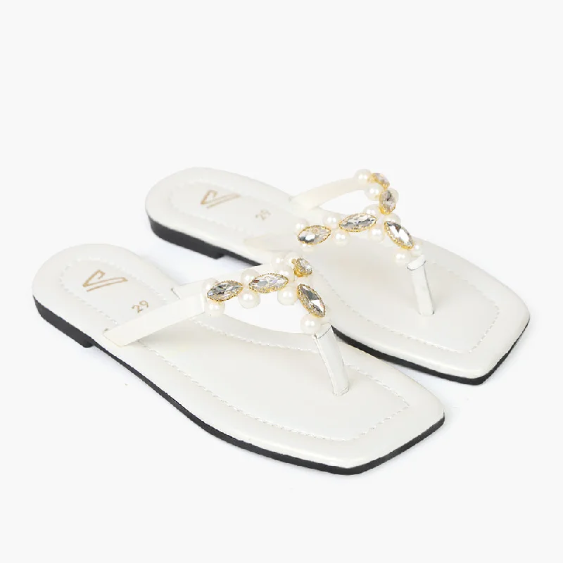 Girls Slipper - White