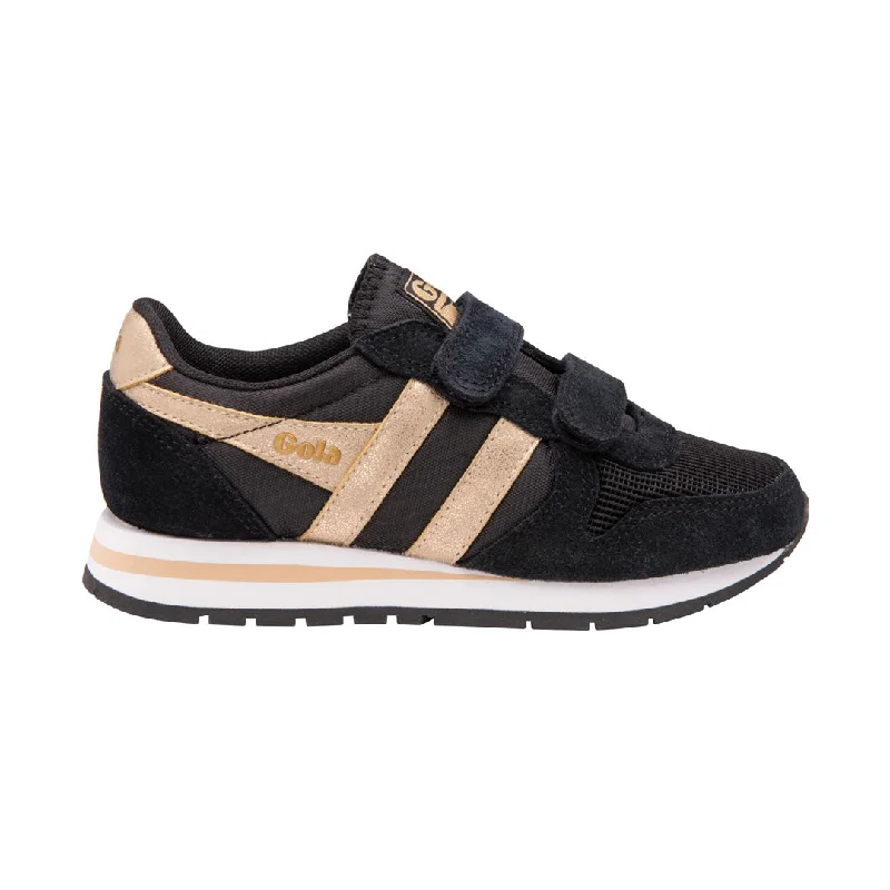 Gola Kids Trainers Daytona | Velcro | Black & Gold