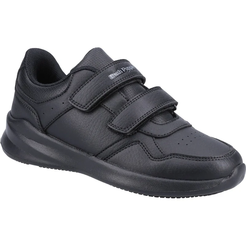 Hush Puppies Marling Boys Black School Shoe