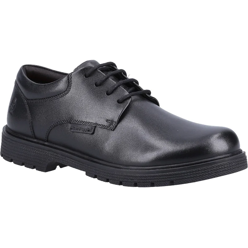 Hush Puppies Tristan Boys Black School Shoe