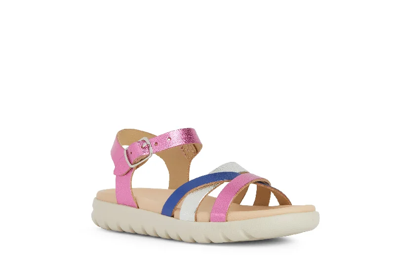 Geox Soleima | Fuchsia Kids Leather Sandals