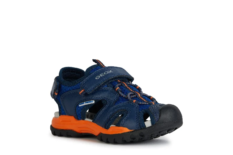 Geox Borealis Boys Royal Orange Closed Toe Sandal