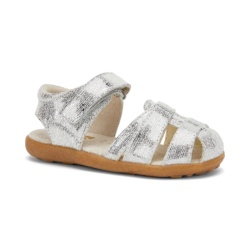 See Kai Run Kaisa | Silver Leather Fisherman Toddler Big Kid Sandals