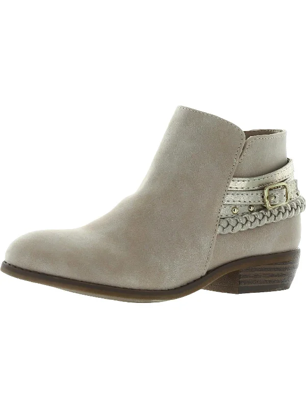 Kassie Girls Faux Leather Shimmer Booties