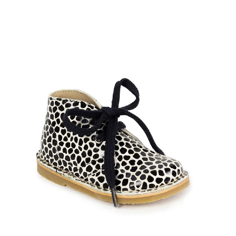 Petasil Boots | Koel Lace Desert | Black & White Spot