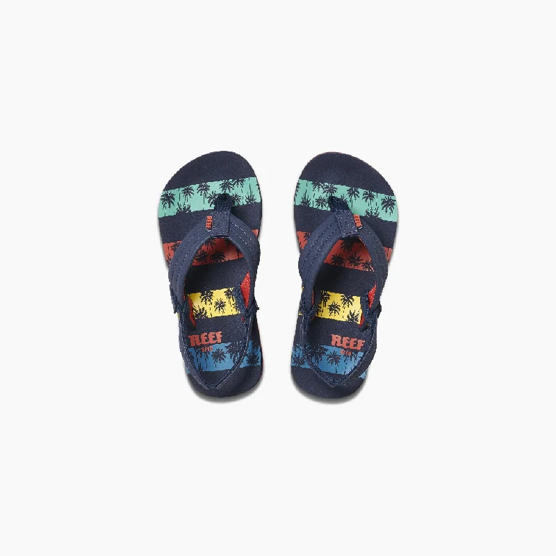 Reef Little Ahi | Navy Palm Stripe Toddler Sandals