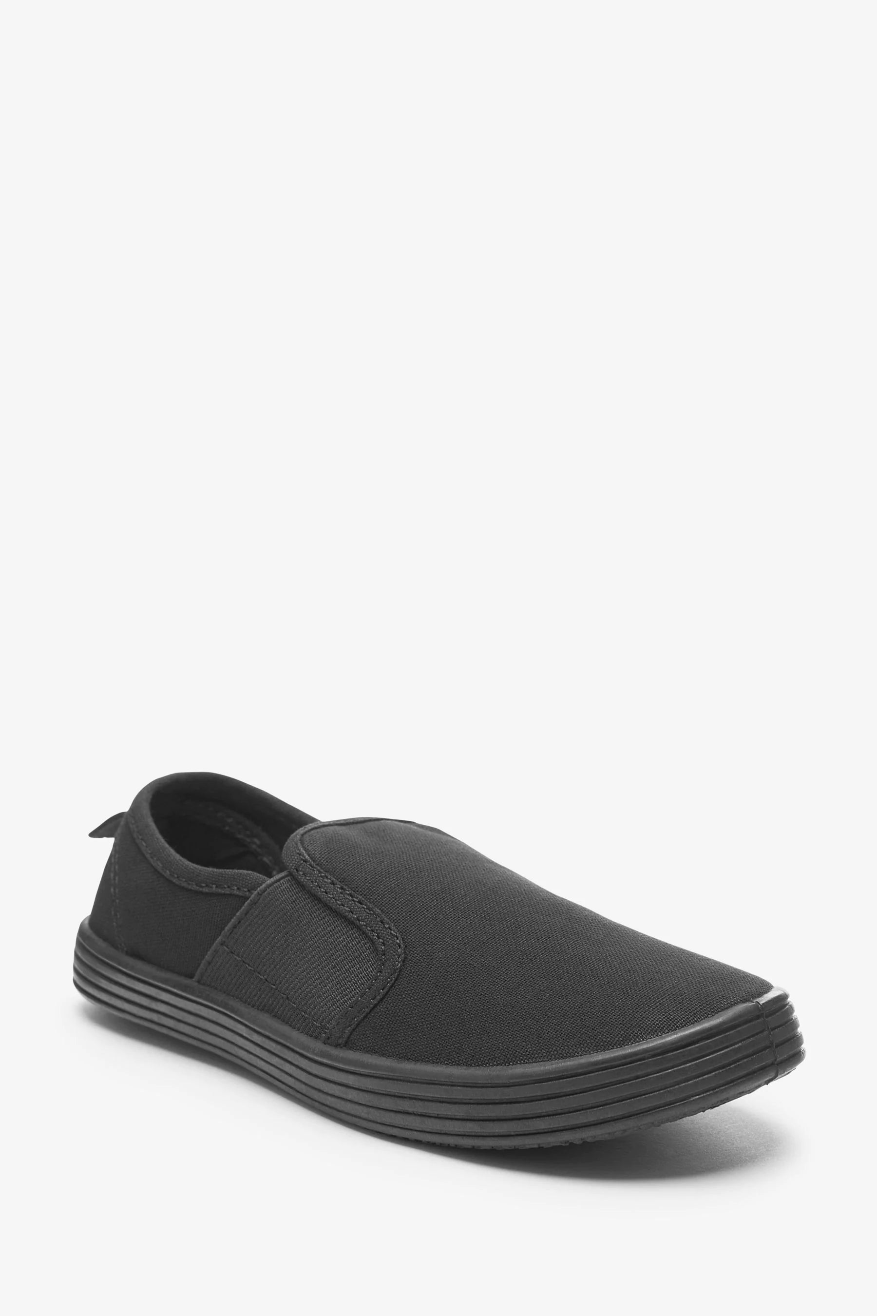 Next Black Older Boys Slip-On Plimsolls