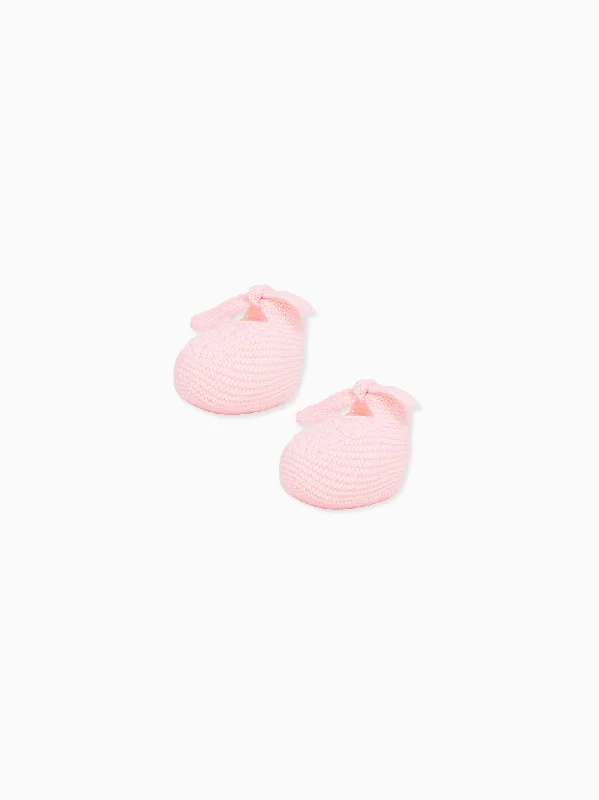 Pink Nata Merino Baby Booties