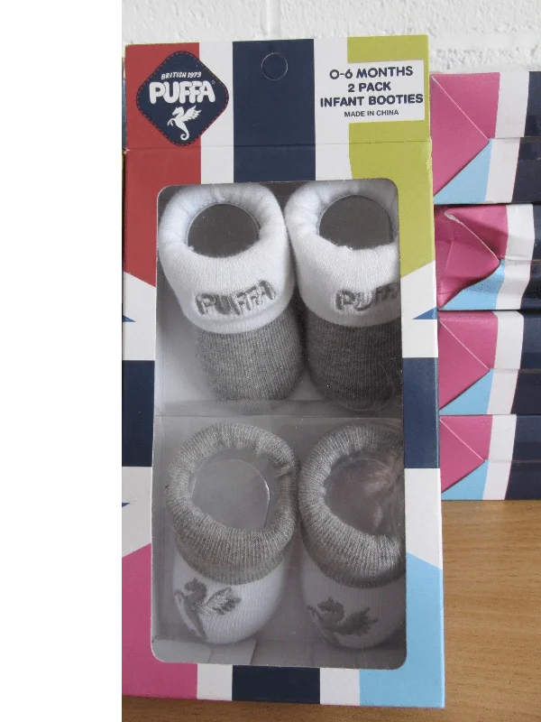 Puffa 2 Pack Baby Boys Grey Booties