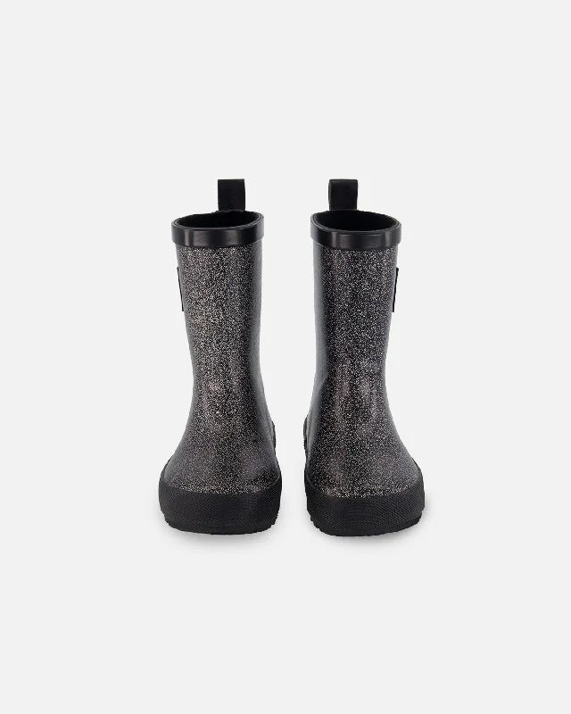 Rain Boots Glittering Black