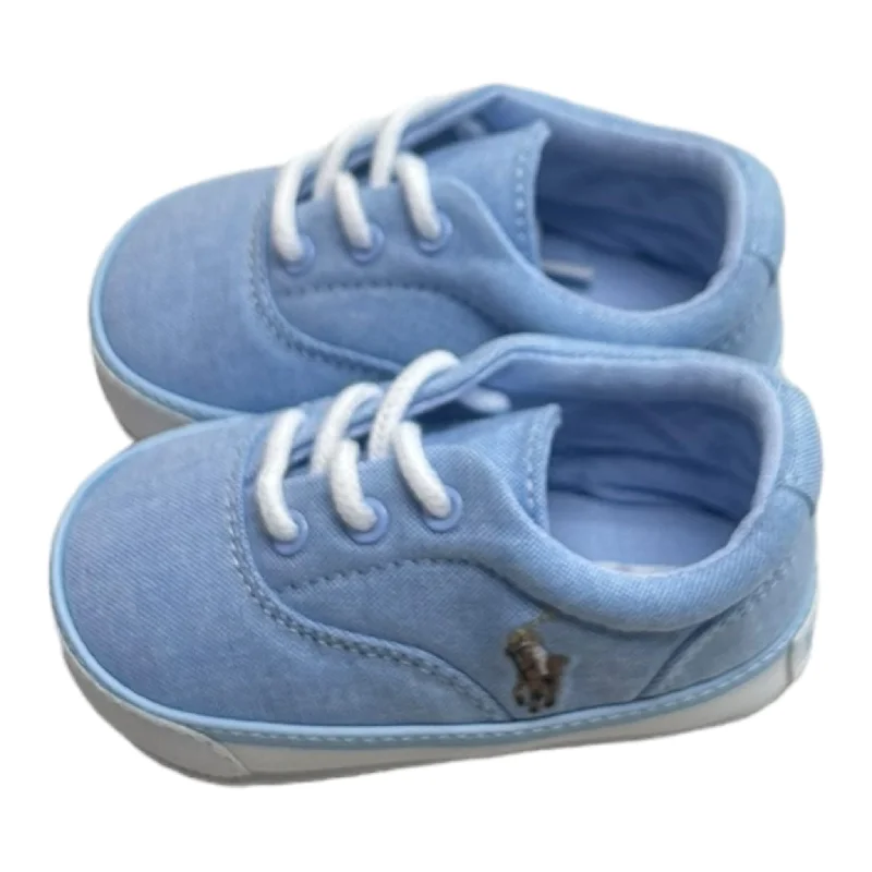 Ralph Lauren - Pale blue textile baby shoes, trainer style