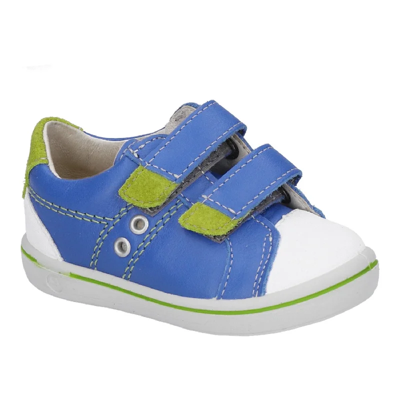 Ricosta Nippy | Leather Velcro Shoes | Azur Blue & White