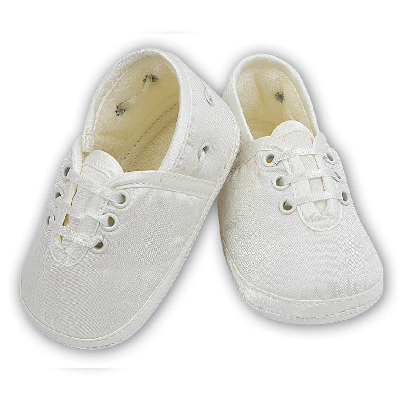 Sarah Louise Boys Christening Shoes - Ivory 004402