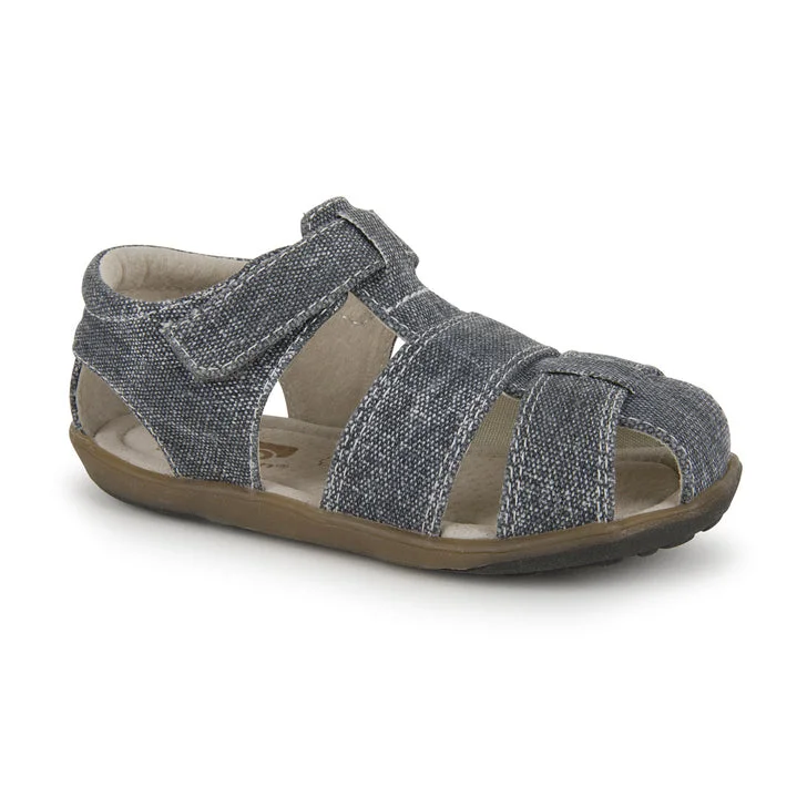 See Kai Run Jude IV | Gray Canvas Toddler Kids Sandal