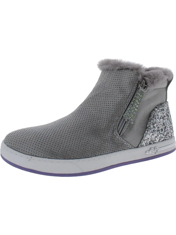 Shoutouts- Cozy Shines Girls Big Kid Faux Fur Lined Ankle Boots