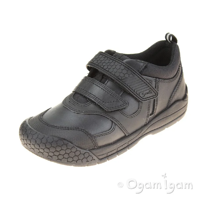 Start-rite Strike Boys Black School Shoe