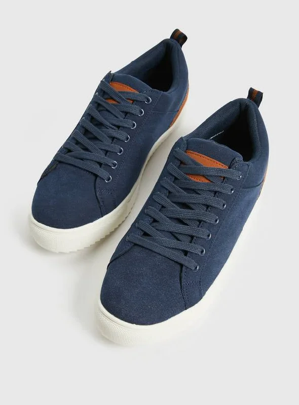 Tu Navy Cupsole Lace Up Trainers