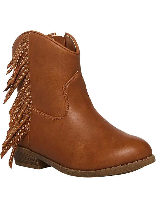 Twillaa Girls Fringe Mid-Calf Boots