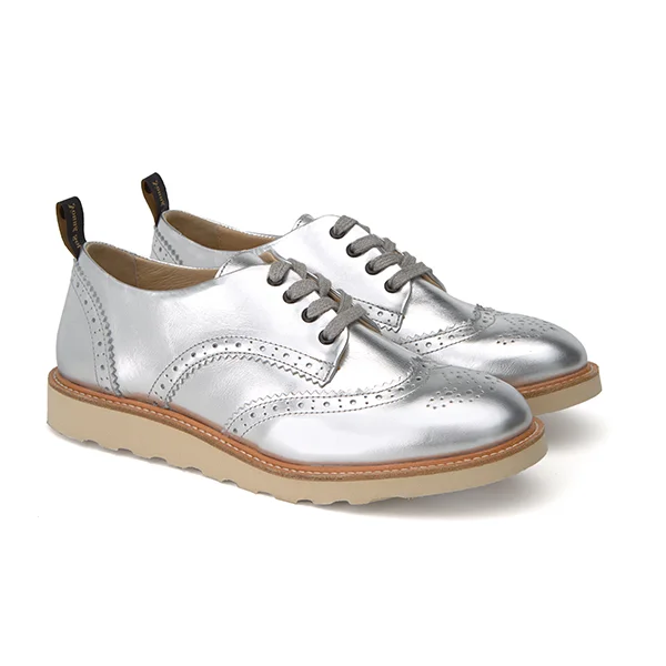 Young Soles Shoes | Brando Brogue | Silver