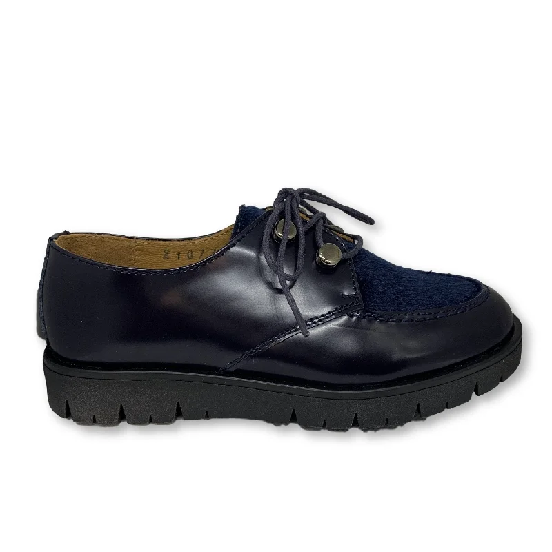 Beberlis Navy Pony Hair Lace-Up Shoe