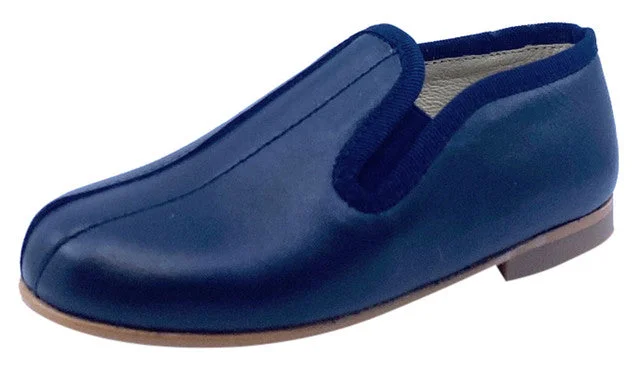 Luccini Boy's SPLENDID Piso Point Leather Slip On - Navy