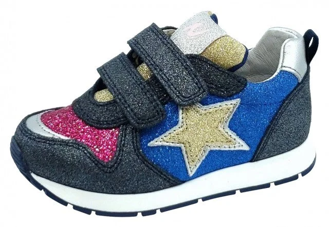 Naturino Boy's and Girl's 1C69 Pat Vl Sneakers, Vel.Glitter/Glitter Navy/Multi