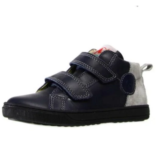 Naturino Boy's Play High Top Nappa/Suede Sneakers, Navy Bleu/Grigio