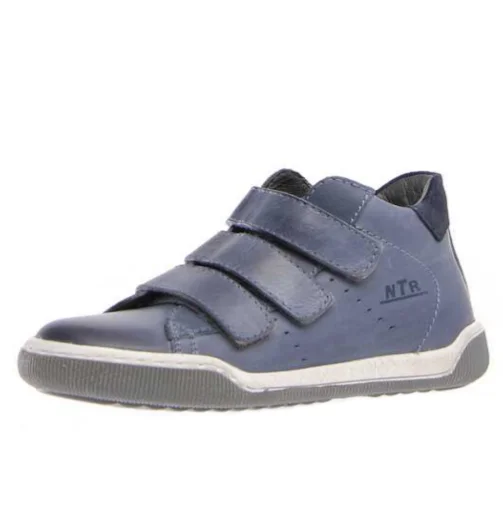 Naturino Boy's Winny High Top Nappa Sneakers, Celeste/Navy