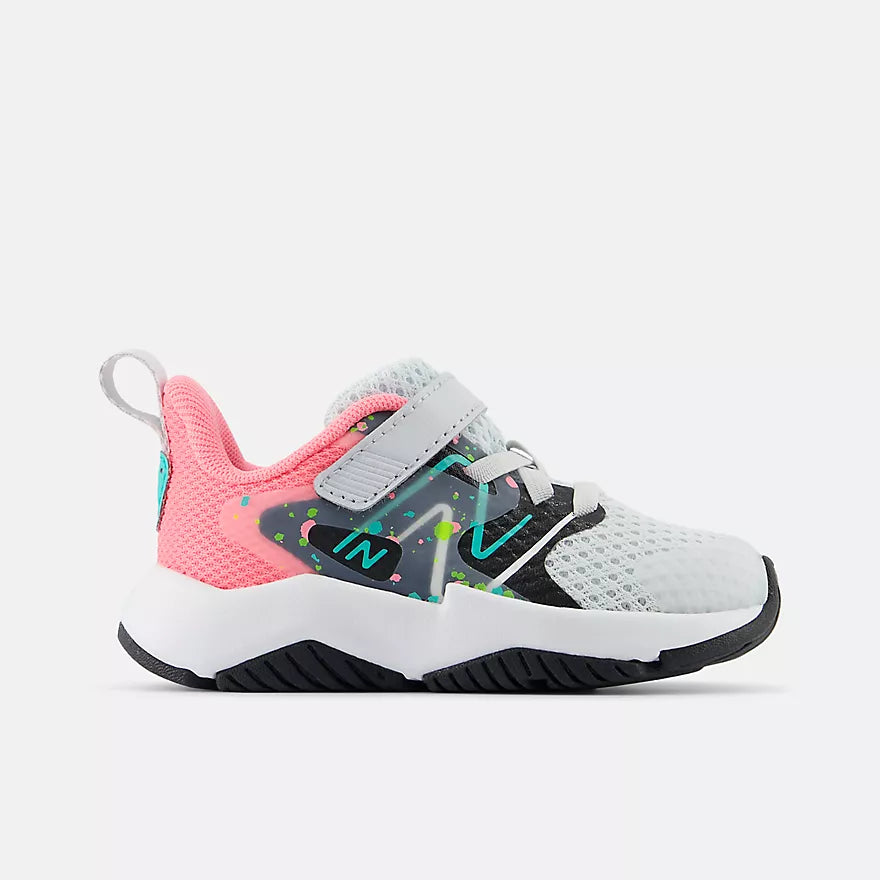 New Balance Quartz Grey/Pink Rave Run v2 Toddler Sneaker