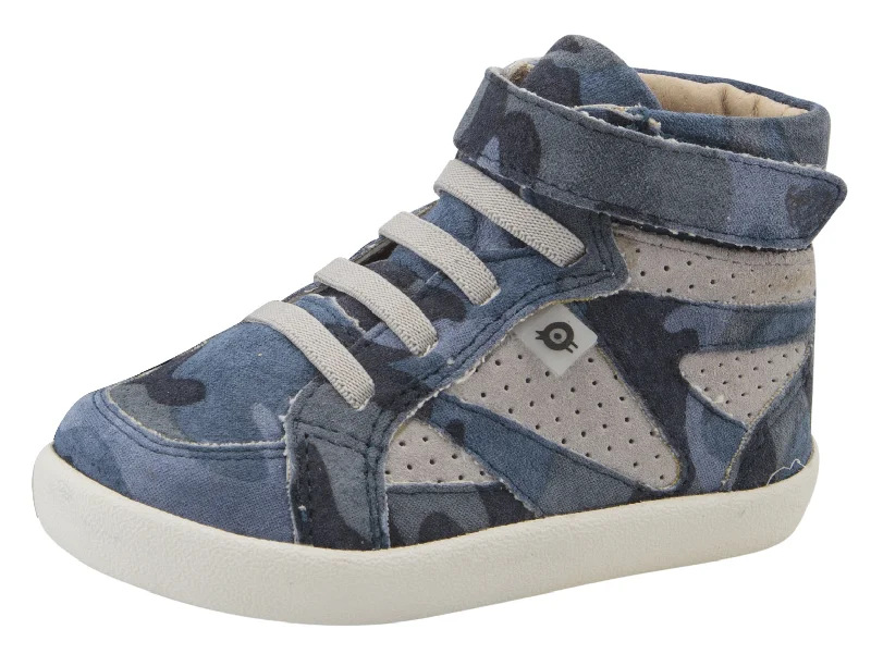 Old Soles Girl's & Boy's New Leader Sneakers - Marine Camo/Grey Suede