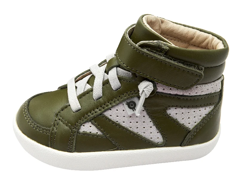 Old Soles Boy's New Leader Sneakers - Militare/Grey Suede