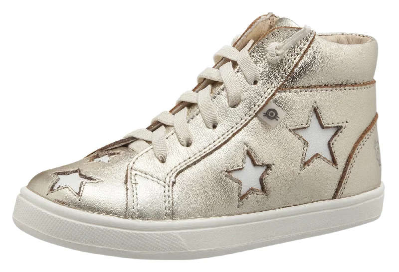 Old Soles Girl's and Boy's Starey High Top Sneaker, Gold/Snow