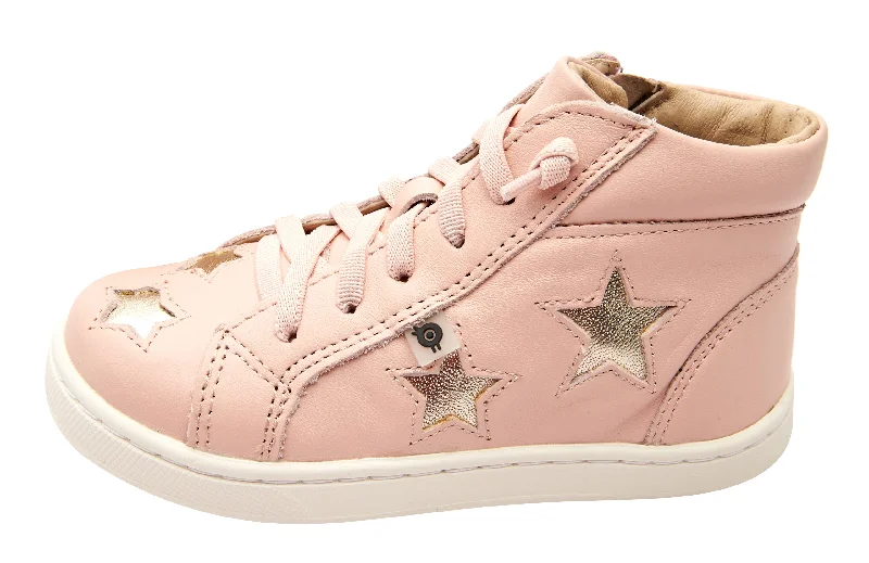 Old Soles Girl's Starey High Top Sneaker, Powder Pink/Gold