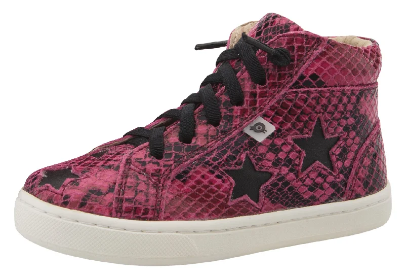 Old Soles Girl's & Boy's Starey High Top Sneaker - Red Serp/Black