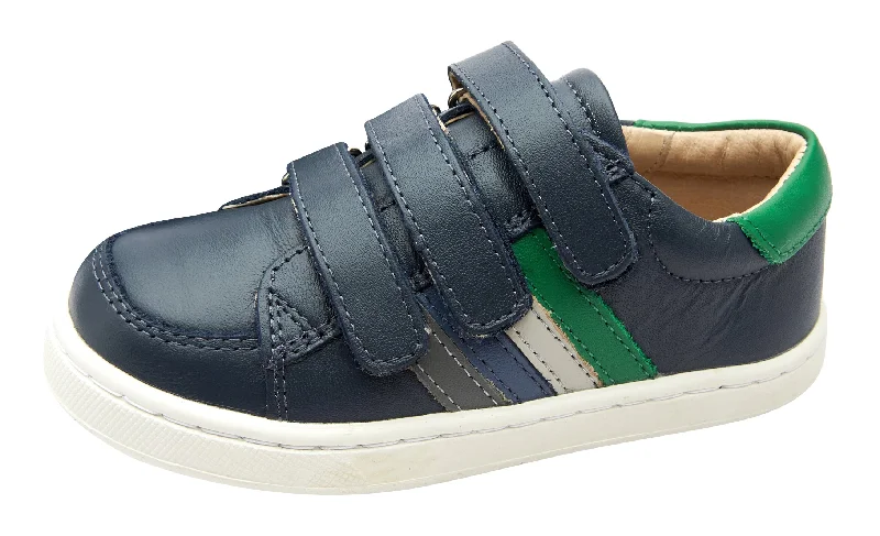 Old Soles Boy's 6127 Sneaky Markert Leather Sneakers - Navy/Neon Green/Gris/Petrol/Grey