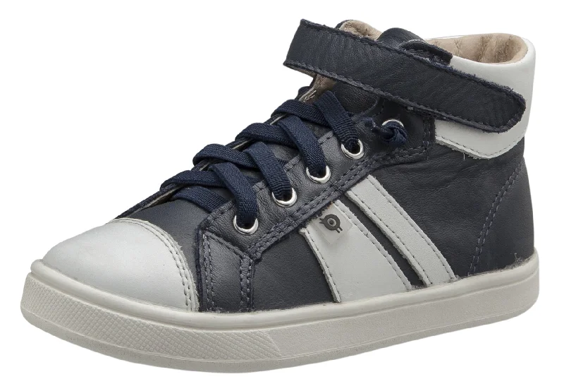 Old Soles Boy's and Girl's Urban Earth Leather Sneakers, Navy / Snow