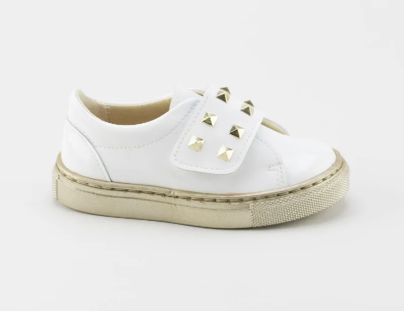 Papanatas White Stud Velcro Sneaker