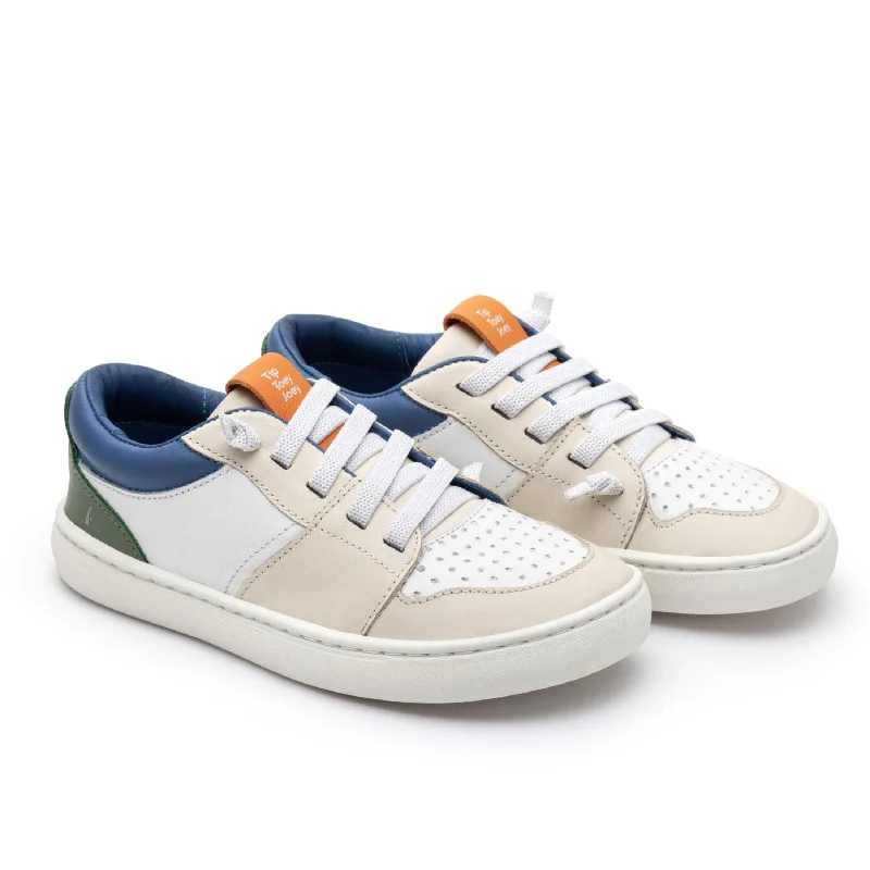 Tip Toey Joey Boy's Ollie Sneakers - Tapioco/Blue Tang